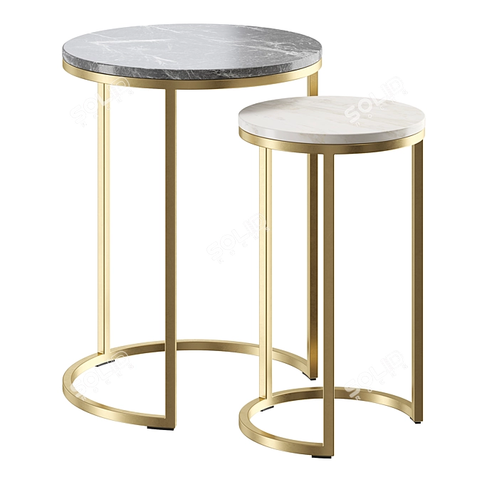 Elegant Bronze Side Table 3D model image 2