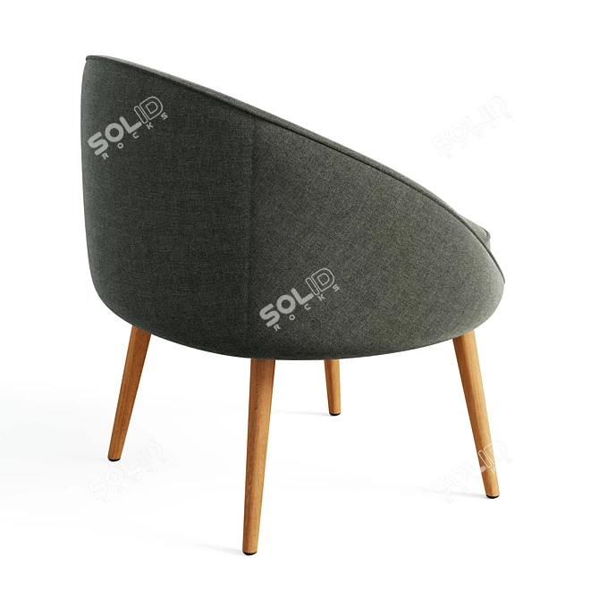 Cozy Curved Cocoon Chair 3D model image 3