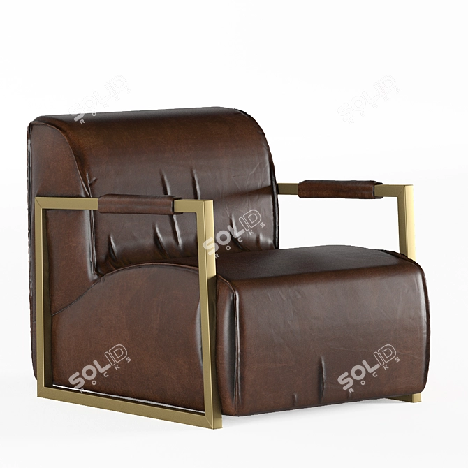 Sleek Mica Accent Chair 3D model image 1