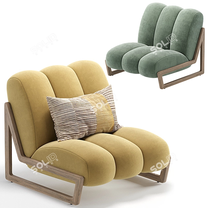 Elegant Theodore Armchair: HUMBERT & POYET 3D model image 5