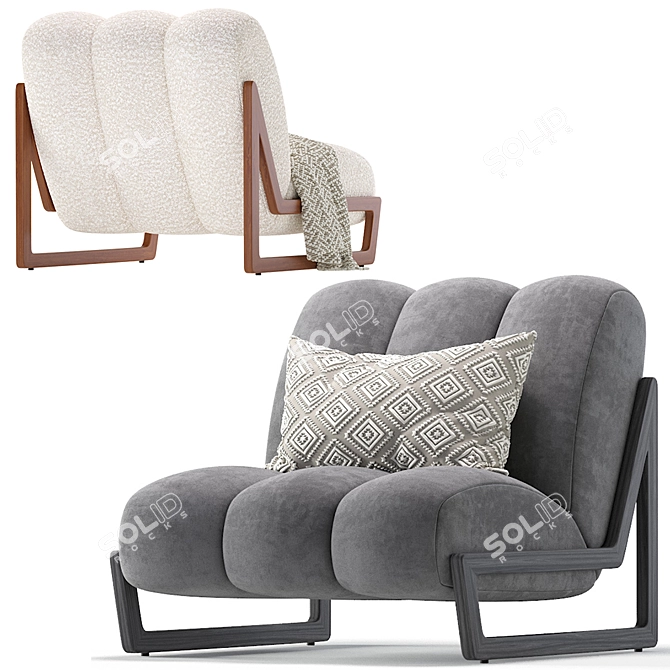 Elegant Theodore Armchair: HUMBERT & POYET 3D model image 6