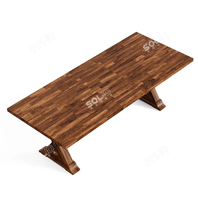 Rustic Butterfly Leaf Dining Table 3D model image 3