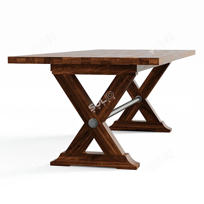 Rustic Butterfly Leaf Dining Table 3D model image 4