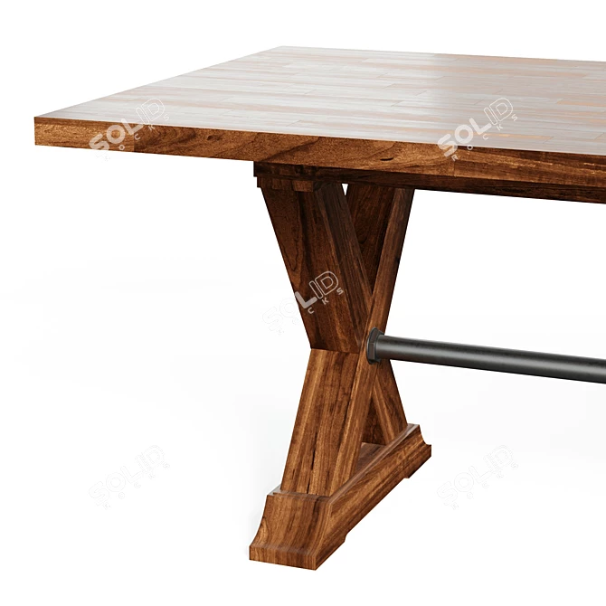 Rustic Butterfly Leaf Dining Table 3D model image 5