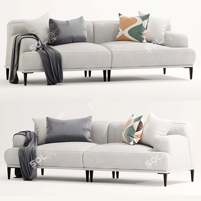 Modern Quartz Sofa: Compact & Stylish 3D model image 2