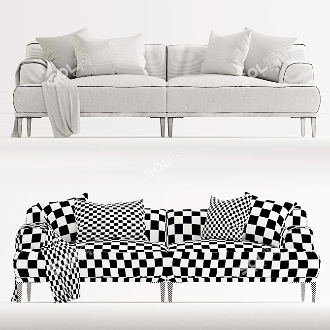 Modern Quartz Sofa: Compact & Stylish 3D model image 3
