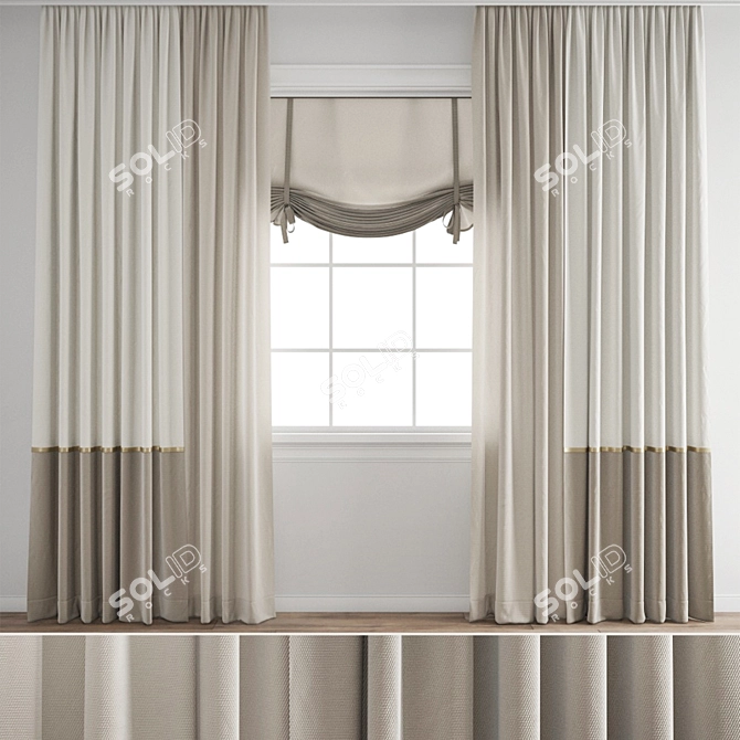 Elegant Polygonal Curtain Model 3D model image 1