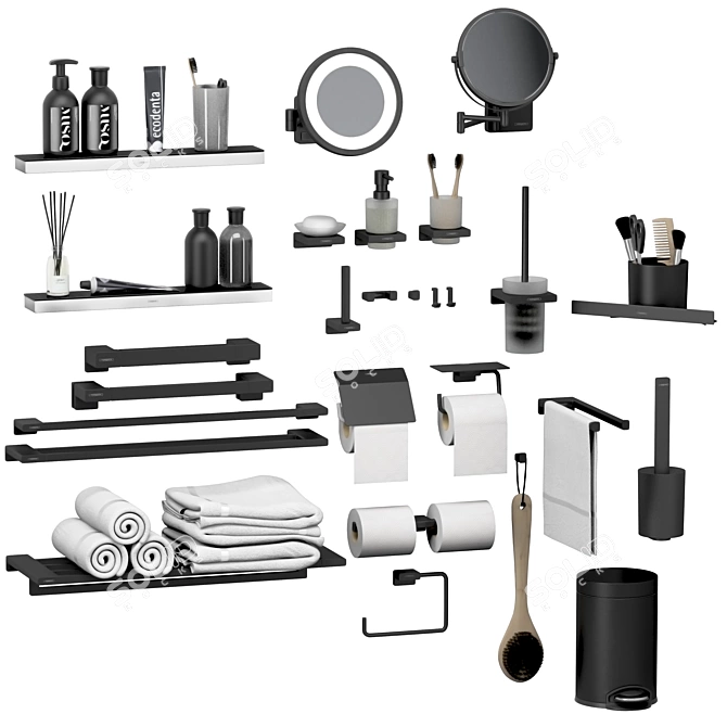 Hansgrohe Bathroom Set: Accessorize in Style 3D model image 1