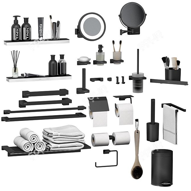 Hansgrohe Bathroom Set: Accessorize in Style 3D model image 3
