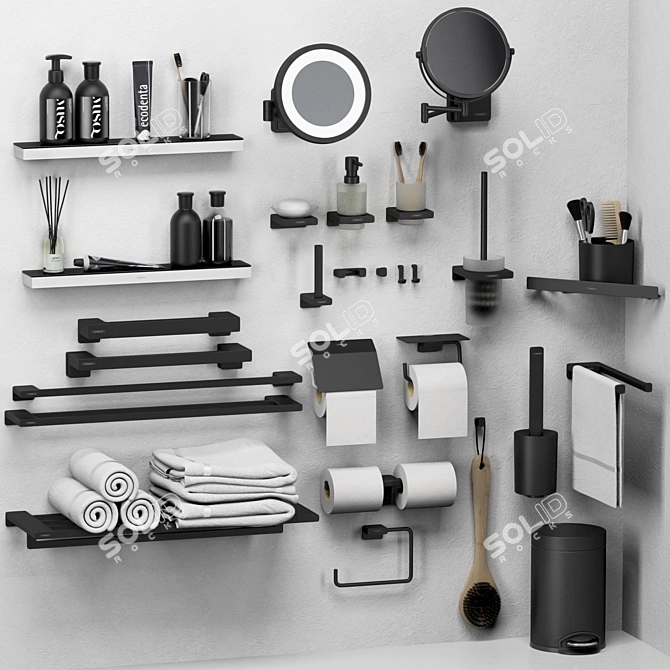 Hansgrohe Bathroom Set: Accessorize in Style 3D model image 6