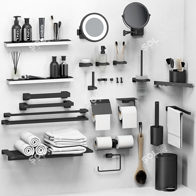 Hansgrohe Bathroom Set: Accessorize in Style 3D model image 8