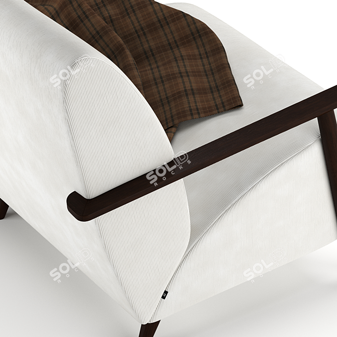 Sleek Beige Armchair - La Forma Marthan 3D model image 2