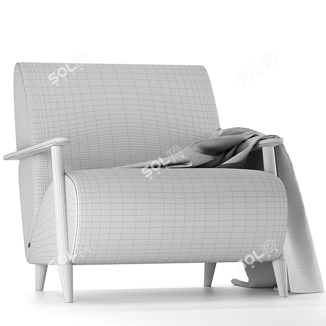 Sleek Beige Armchair - La Forma Marthan 3D model image 3