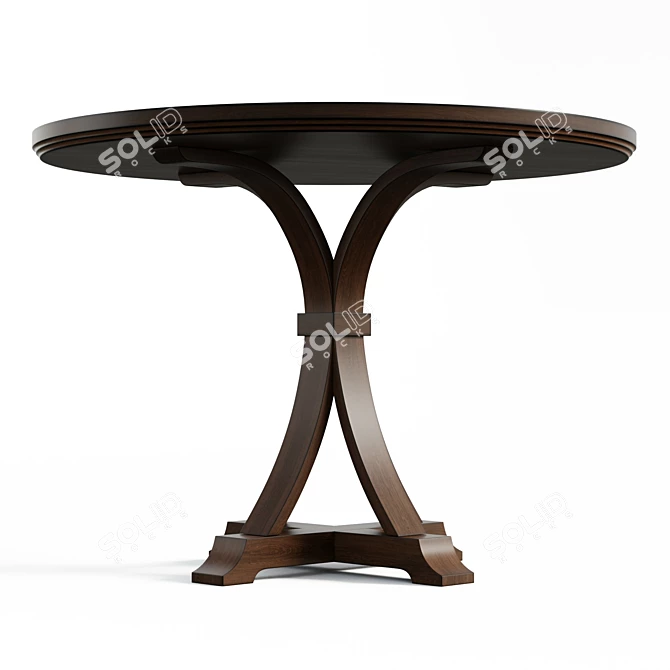 Beech Pedestal Round Dining Table 3D model image 4
