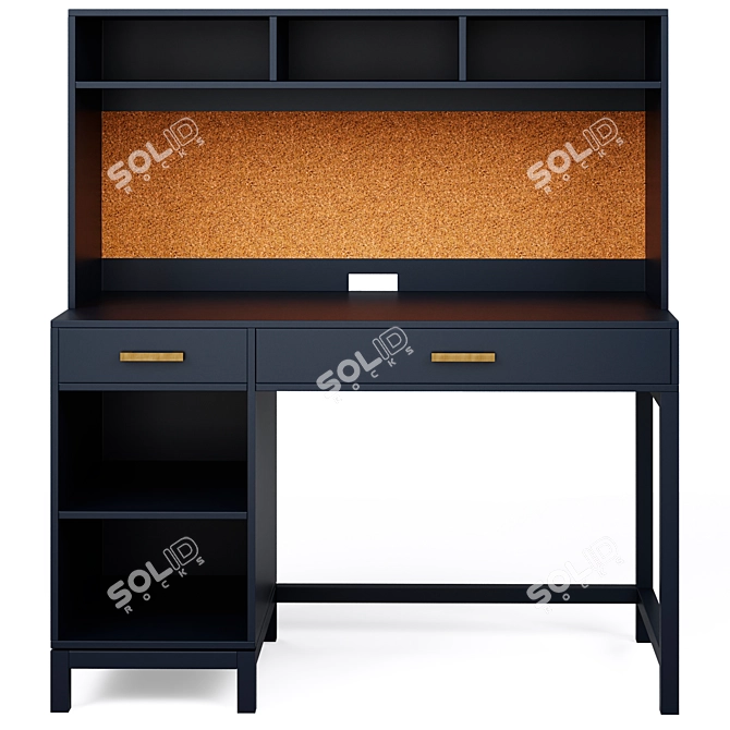 Parke Kids Desk & Hutch 3D model image 2