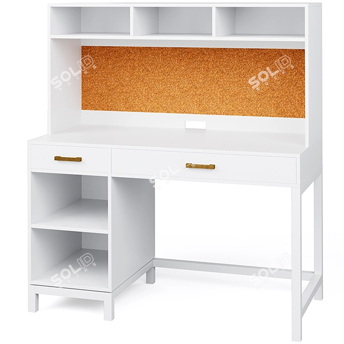 Parke Kids Desk & Hutch 3D model image 3