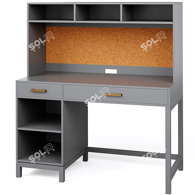 Parke Kids Desk & Hutch 3D model image 4