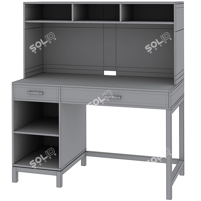 Parke Kids Desk & Hutch 3D model image 5