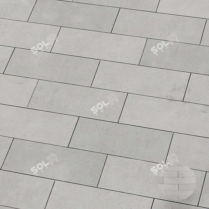 Seamless Concrete Street Tiles 3D model image 1