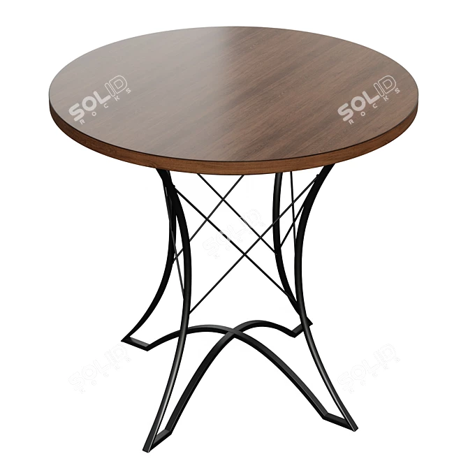 Industrial Iron Dining Table 3D model image 5