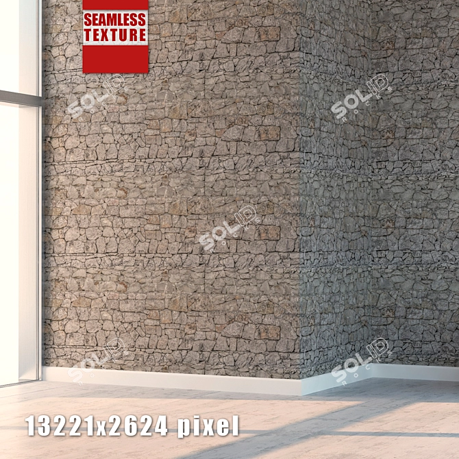 High-Detail Seamless Stone Texture 3D model image 1