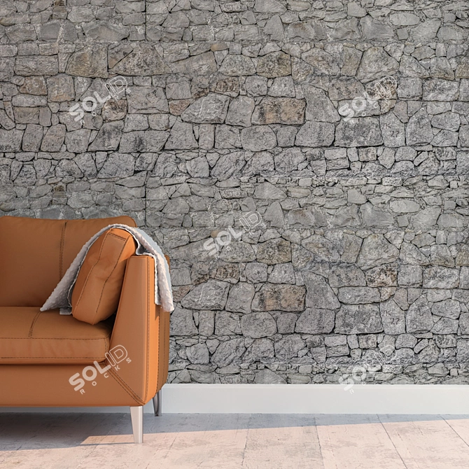 High-Detail Seamless Stone Texture 3D model image 2