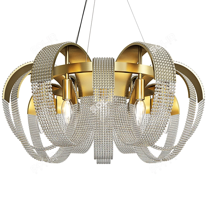 Luxury Gold Crystal Pendant Light 3D model image 1