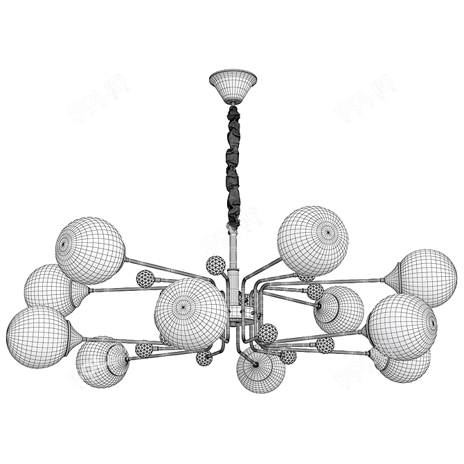 Globe Metal Chandelier: Modern Elegance 3D model image 2