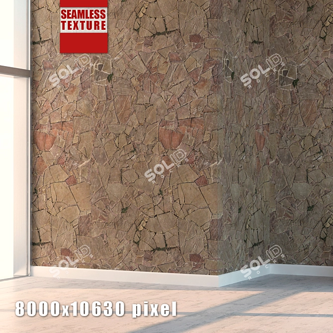 Seamless High Detail Stone Texture 3D model image 1