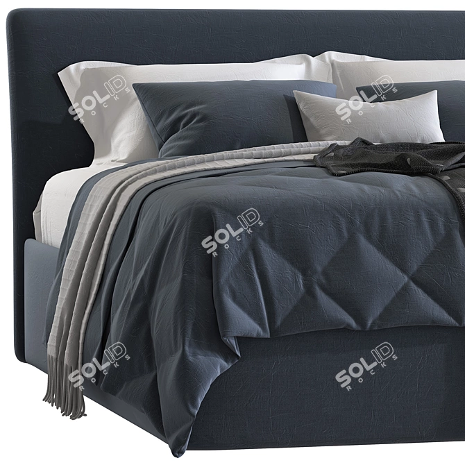 Elegant Double Bed 60 - Luxurious and Comfortable 3D model image 6