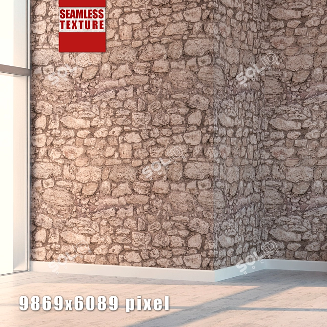 Seamless High-Detail Stone Texture 3D model image 1