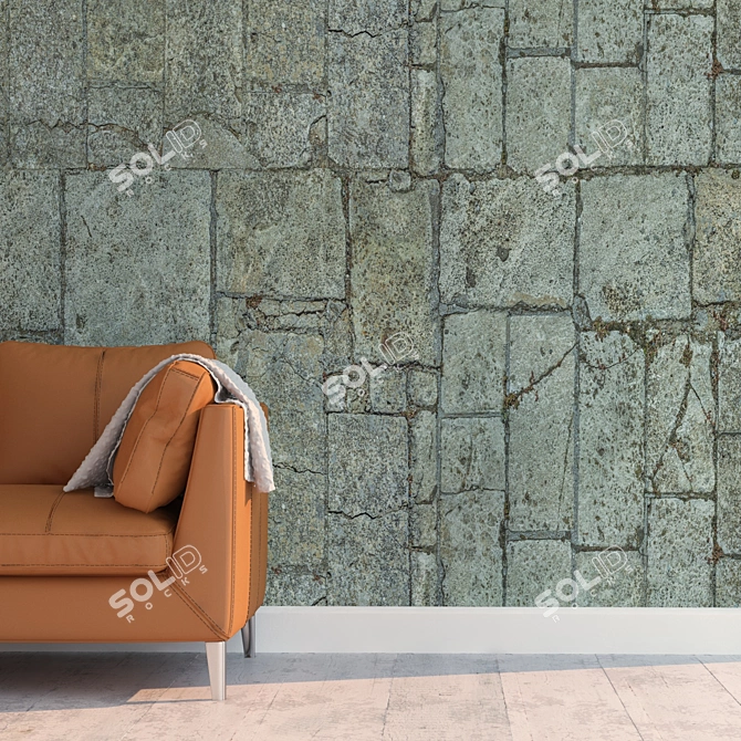 Seamless Stone Wall Texture Kit 3D model image 2