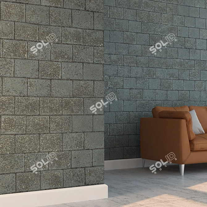 Detailed Seamless Block 375 with Displacement & Normal Maps 3D model image 3