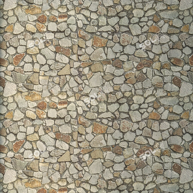 Seamless Stone Texture with Displacement & Normal Maps - Vray Material 3D model image 4