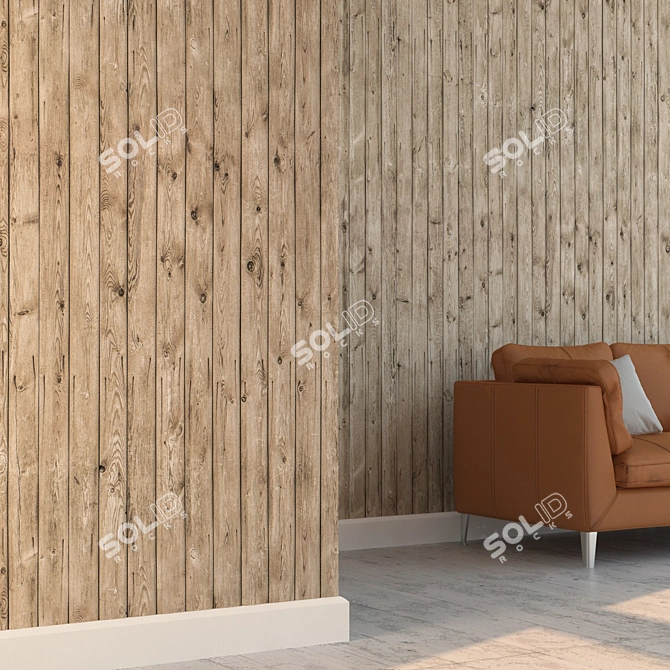 Seamless Detailed Wood Texture Kit 3D model image 3