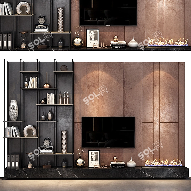 Modern TV Shelf 0500 - Stylish Wall Decor 3D model image 1