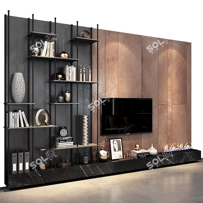 Modern TV Shelf 0500 - Stylish Wall Decor 3D model image 3