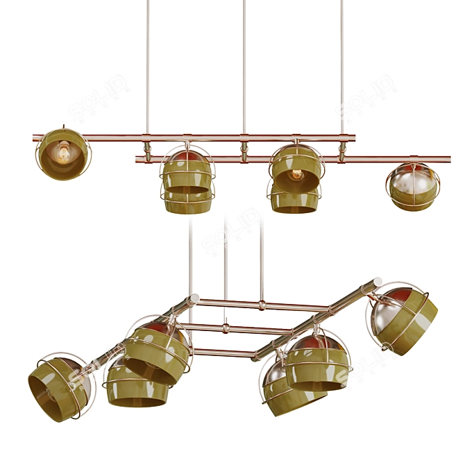 Sleek Black Widow Suspension Lamp 3D model image 2