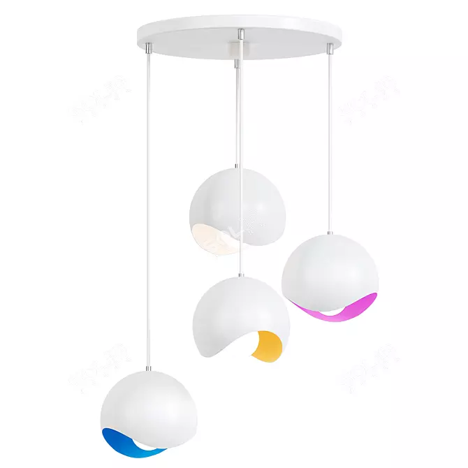 Elegant Atupa Dome Pendant Light 3D model image 1