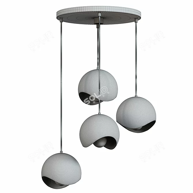 Elegant Atupa Dome Pendant Light 3D model image 2