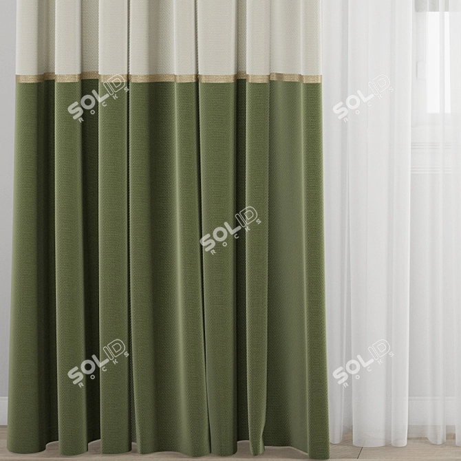 Modern Curtain Set 3D model image 2