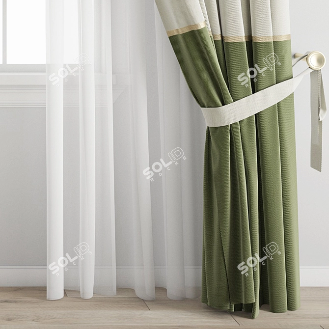 Modern Curtain Set 3D model image 3
