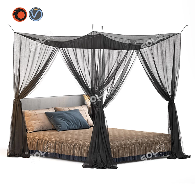 Mosquito-Proof Hanging Bed 3D model image 1