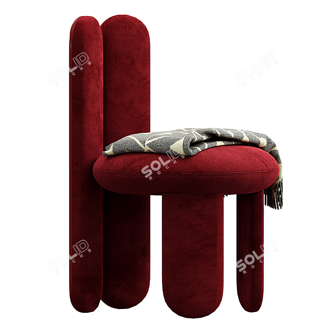 Gentle Glazy Chair, Royal Elegance 3D model image 3