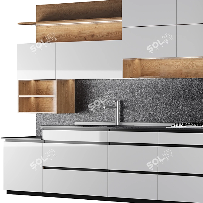 Modern Kitchen with Miele and Gaggenau Appliances 3D model image 3