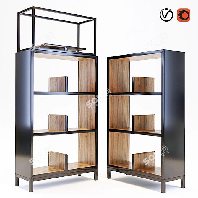 Modern Nea Bookcase: Stylish and Functional 3D model image 1