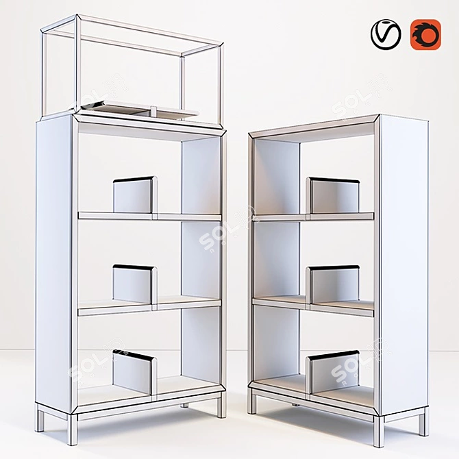 Modern Nea Bookcase: Stylish and Functional 3D model image 2