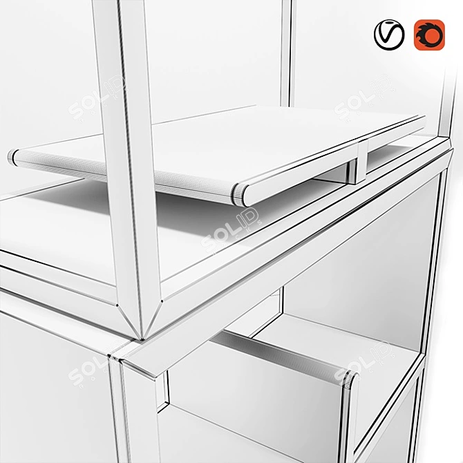 Modern Nea Bookcase: Stylish and Functional 3D model image 4