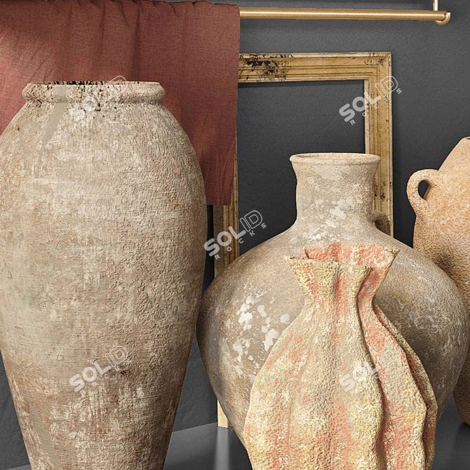 Elegant Decorative Vase Set 3D model image 6