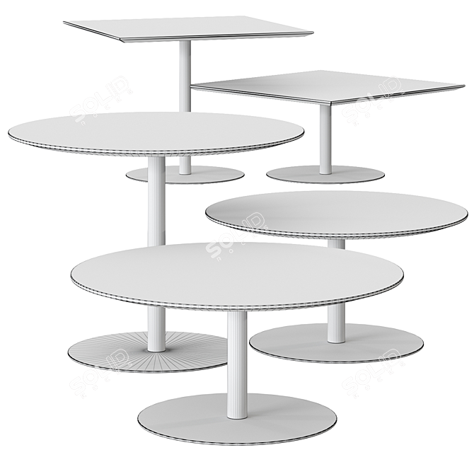 Versatile Multi-Height Round Table 3D model image 2